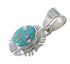 Southwest Sterling Silver Turquoise And Opal Inlay Pendant UX75623